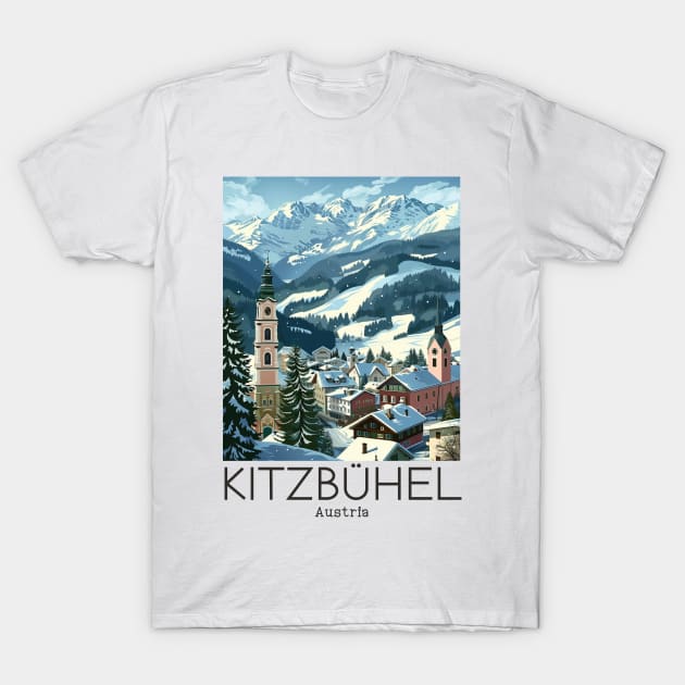 A Vintage Travel Illustration of Kitzbühel - Austria T-Shirt by goodoldvintage